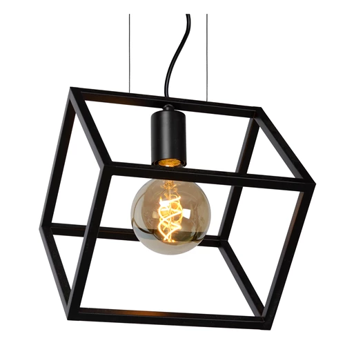 Lucide FABIAN - Hanglamp - 1xE27 - Zwart - detail 2